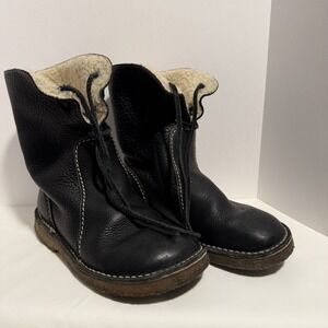 Duckfeet Women's 9-9.5 Arhus Black Leather Sheep Wool Lining Boots Size 40